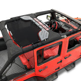 Jeep Wrangler Sun Shade JK Unlimited Rear Mesh Screen Sunshade SAHARA RUBICON SPORT S Top Cover UV Blocker with Grab Bag-One time Install 10 years Warranty