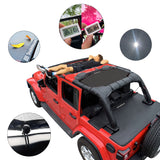 Shadeidea Vehicle covers, not fitted Jeep Wrangler Sun Shade JL Unlimited 4 Door Front and Rear 2 pieces Mesh Screen Sunshade JLU 2018-2023 Top Cover UV Blocker with Grab Bag-10 year Warranty