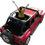 Jeep Wrangler Sun Shade JL Unlimited 2 Door and 4 Door Front Mesh Screen Sunshade JLU SAHARA RUBICON SPORT S Top Cover UV Blocker with Grab Bag-One time Install 10 years Warranty