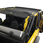 Jeep Wrangler Sunshade JL 2 Door Sun Shade Front and Rear (One piece) Mesh Screen Top Cover UV Blocker with Grab Bag 2018-2023 - 10 Year Warranty