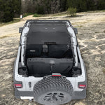 Jeep Wrangler Sunshade JL 2 Door Sun Shade Front and Rear (One piece) Mesh Screen Top Cover UV Blocker with Grab Bag 2018-2023 - 10 Year Warranty