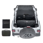 Jeep Wrangler Sunshade JL 2 Door Sun Shade Front and Rear (One piece) Mesh Screen Top Cover UV Blocker with Grab Bag 2018-2023 - 10 Year Warranty