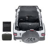 Jeep Wrangler Sunshade JL 2 Door Sun Shade Front and Rear (One piece) Mesh Screen Top Cover UV Blocker with Grab Bag 2018-2023 - 10 Year Warranty