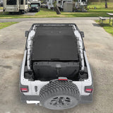Jeep Wrangler Sunshade JL 2 Door Sun Shade Front and Rear and Back Mesh Screen Top Cover UV Blocker with Grab Bag (2018-2023) - 10 Year Warranty