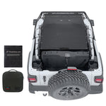 Jeep Wrangler Sunshade JL 2 Door Sun Shade Front and Rear and Back Mesh Screen Top Cover UV Blocker with Grab Bag (2018-2023) - 10 Year Warranty