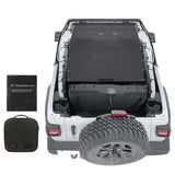 Jeep Wrangler Sunshade JL 2 Door Sun Shade Front and Rear and Back Mesh Screen Top Cover UV Blocker with Grab Bag (2018-2023) - 10 Year Warranty