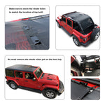 Jeep Wrangler Sun Shade JL Unlimited 4 Door JLU Sunshade 2018-2023 Top Front+Rear+Back Mesh Screen Cover UV Blocker-10 Year Warranty