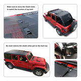 Jeep Wrangler Sun Shade JL Unlimited 4 Door JLU Sunshade 2018-Current Top Front+Rear+Trunk Mesh Screen Cover UV Blocker with Grab Bag Storage Pouch-10 Years Warranty