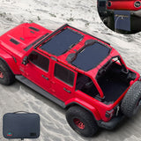 Jeep Wrangler Sun Shade JL Unlimited 4 Door Front and Rear 2 piece Mesh Screen Sunshade JLU 2018-Current Top Cover UV Blocker with Grab Bag-10 years Warranty