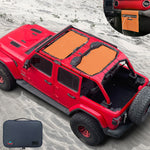 Shadeidea Vehicle covers, not fitted Jeep Wrangler Sun Shade JL Unlimited 4 Door Front and Rear 2 pieces Mesh Screen Sunshade JLU 2018-2023 Top Cover UV Blocker with Grab Bag-10 year Warranty