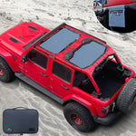 Shadeidea Vehicle covers, not fitted Jeep Wrangler Sun Shade JL Unlimited 4 Door Front and Rear 2 pieces Mesh Screen Sunshade JLU 2018-2023 Top Cover UV Blocker with Grab Bag-10 year Warranty