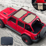 Shadeidea Vehicle covers, not fitted Jeep Wrangler Sun Shade JL Unlimited 4 Door Front and Rear 2 pieces Mesh Screen Sunshade JLU 2018-2023 Top Cover UV Blocker with Grab Bag-10 year Warranty