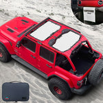 Shadeidea Vehicle covers, not fitted Jeep Wrangler Sun Shade JL Unlimited 4 Door Front and Rear 2 pieces Mesh Screen Sunshade JLU 2018-2023 Top Cover UV Blocker with Grab Bag-10 year Warranty