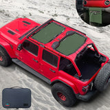 Shadeidea Vehicle covers, not fitted Jeep Wrangler Sun Shade JL Unlimited 4 Door Front and Rear 2 pieces Mesh Screen Sunshade JLU 2018-2023 Top Cover UV Blocker with Grab Bag-10 year Warranty