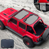 Shadeidea Vehicle covers, not fitted Jeep Wrangler Sun Shade JL Unlimited 4 Door Front and Rear 2 pieces Mesh Screen Sunshade JLU 2018-2023 Top Cover UV Blocker with Grab Bag-10 year Warranty