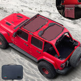 Shadeidea Vehicle covers, not fitted Jeep Wrangler Sun Shade JL Unlimited 4 Door Front and Rear 2 pieces Mesh Screen Sunshade JLU 2018-2023 Top Cover UV Blocker with Grab Bag-10 year Warranty