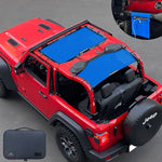 Shadeidea Jeep Wrangler Sun Shade JL 2 Door Top Sunshade (2018-2023), Front + Rear - Mesh Screen Cover, UV Blocker