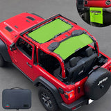 Shadeidea Jeep Wrangler Sun Shade JL 2 Door Top Sunshade (2018-2023), Front + Rear - Mesh Screen Cover, UV Blocker
