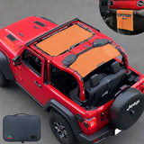 Shadeidea Jeep Wrangler Sun Shade JL 2 Door Top Sunshade (2018-2023), Front + Rear - Mesh Screen Cover, UV Blocker