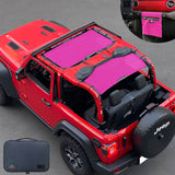 Shadeidea Jeep Wrangler Sun Shade JL 2 Door Top Sunshade (2018 - Current), Front & Rear - Mesh Screen Cover, UV Blocker