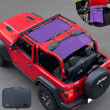 Shadeidea Jeep Wrangler Sun Shade JL 2 Door Top Sunshade (2018-2023), Front + Rear - Mesh Screen Cover, UV Blocker