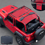 Shadeidea Jeep Wrangler Sun Shade JL 2 Door Top Sunshade (2018 - Current), Front & Rear - Mesh Screen Cover, UV Blocker