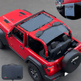 Shadeidea Jeep Wrangler Sun Shade JL 2 Door Top Sunshade (2018 - Current), Front & Rear - Mesh Screen Cover, UV Blocker