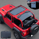 Shadeidea Jeep Wrangler Sun Shade JL 2 Door Top Sunshade (2018-2023), Front + Rear - Mesh Screen Cover, UV Blocker