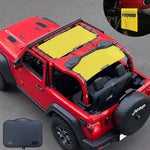 Shadeidea Jeep Wrangler Sun Shade JL 2 Door Top Sunshade (2018-2023), Front + Rear - Mesh Screen Cover, UV Blocker