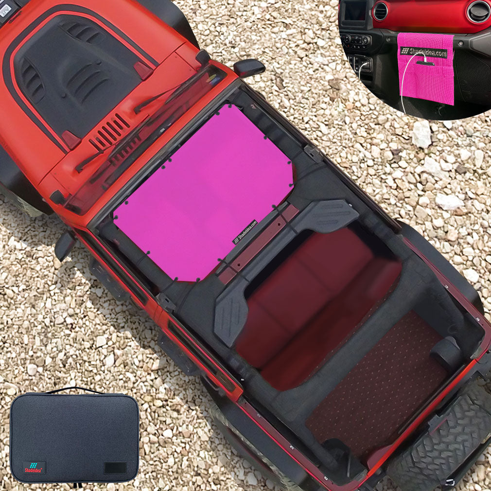 Pink Roof Sunshade Mesh Shade Cover Anti-UV Net for Jeep Wrangler JK 07-18  4Door