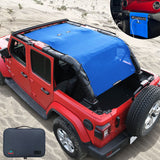 Jeep Wrangler Sun Shade JL Unlimited 4 Door JLU Sunshade 2018-2023 Top Front+Rear+Back Mesh Screen Cover UV Blocker-10 Year Warranty