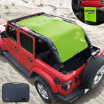 Jeep Wrangler Sun Shade JL Unlimited 4 Door JLU Sunshade 2018-2023 Top Front+Rear+Back Mesh Screen Cover UV Blocker-10 Year Warranty