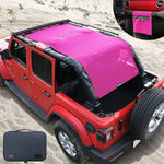 Jeep Wrangler Sun Shade JL Unlimited 4 Door JLU Sunshade 2018-2023 Top Front+Rear+Back Mesh Screen Cover UV Blocker-10 Year Warranty
