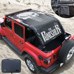 Jeep Wrangler Sun Shade JL Unlimited 4 Door JLU Sunshade 2018-2023 Top Front+Rear+Back Mesh Screen Cover UV Blocker-10 Year Warranty