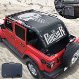 Jeep Wrangler Sun Shade JL Unlimited 4 Door JLU Sunshade 2018-Current Top Front+Rear+Trunk Mesh Screen Cover UV Blocker with Grab Bag Storage Pouch-10 Years Warranty