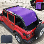 Jeep Wrangler Sun Shade JL Unlimited 4 Door JLU Sunshade 2018-2023 Top Front+Rear+Back Mesh Screen Cover UV Blocker-10 Year Warranty