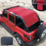 Jeep Wrangler Sun Shade JL Unlimited 4 Door JLU Sunshade 2018-2023 Top Front+Rear+Back Mesh Screen Cover UV Blocker-10 Year Warranty