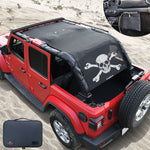 Jeep Wrangler Sun Shade JL Unlimited 4 Door JLU Sunshade 2018-2023 Top Front+Rear+Back Mesh Screen Cover UV Blocker-10 Year Warranty