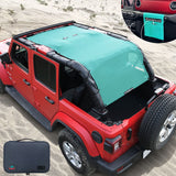 Jeep Wrangler Sun Shade JL Unlimited 4 Door JLU Sunshade 2018-2023 Top Front+Rear+Back Mesh Screen Cover UV Blocker-10 Year Warranty