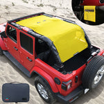Jeep Wrangler Sun Shade JL Unlimited 4 Door JLU Sunshade 2018-2023 Top Front+Rear+Back Mesh Screen Cover UV Blocker-10 Year Warranty