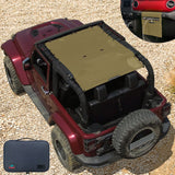 Jeep Wrangler Sun Shade JK 2 Door Front and Rear Mesh Screen Sunshade JK Top Cover UV Blocker with Grab Bag-One time Install 10 years Warranty