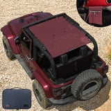 Jeep Wrangler Sun Shade JK 2 Door Front and Rear Mesh Screen Sunshade JK Top Cover UV Blocker with Grab Bag-One time Install 10 years Warranty