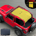 Jeep Wrangler Sunshade JL 2 Door Sun Shade Front and Rear and Back Mesh Screen Top Cover UV Blocker with Grab Bag (2018-2023) - 10 Year Warranty