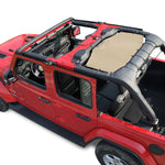 Jeep Wrangler Sun Shade JL Unlimited 4 Door Rear Mesh Screen Sunshade JLU SAHARA RUBICON SPORT S MOAB Top Cover UV Blocker with Grab Bag-One time Install 10 years Warranty