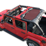 Jeep Wrangler Sun Shade JL Unlimited 4 Door Rear Mesh Screen Sunshade JLU SAHARA RUBICON SPORT S MOAB Top Cover UV Blocker with Grab Bag-One time Install 10 years Warranty