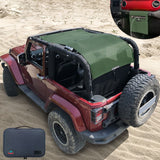 Jeep Wrangler Sun Shade JK 2 Door Sunshade 2007-2018 Front+Rear+Trunk Mesh Screen Top Cover UV Blocker with Grab Bag Storage Pouch-10 Years Warranty