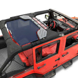 Jeep Wrangler Sun Shade JK Unlimited Rear Mesh Screen Sunshade SAHARA RUBICON SPORT S Top Cover UV Blocker with Grab Bag-One time Install 10 years Warranty