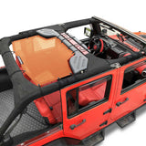 Jeep Wrangler Sun Shade JK Unlimited Rear Mesh Screen Sunshade SAHARA RUBICON SPORT S Top Cover UV Blocker with Grab Bag-One time Install 10 years Warranty