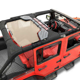 Jeep Wrangler Sun Shade JK Unlimited Rear Mesh Screen Sunshade SAHARA RUBICON SPORT S Top Cover UV Blocker with Grab Bag-One time Install 10 years Warranty