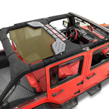 Jeep Wrangler Sun Shade JK Unlimited Rear Mesh Screen Sunshade SAHARA RUBICON SPORT S Top Cover UV Blocker with Grab Bag-One time Install 10 years Warranty